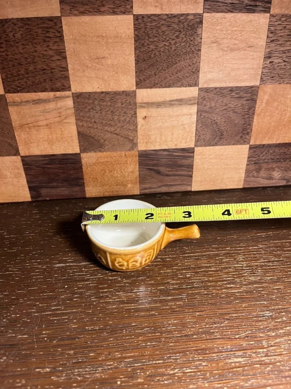 Mini Child Toy Size Earthen Ware Handled Soup Bowl A567